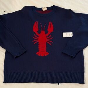 Navy Red Lobster Sweater